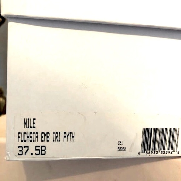 NWT TABITHA SIMMONS Nile Python Strappy Sandal Hot Pink 7 MSRP $695 - Picture 4 of 4